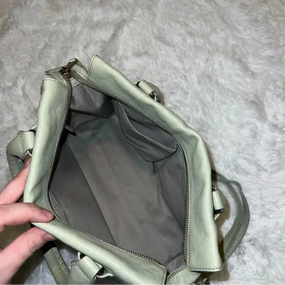 Fossil Leather Bag Trinity Satchel Light Sage Green Crossbody or Shoulder Bag - Picture 4 of 7
